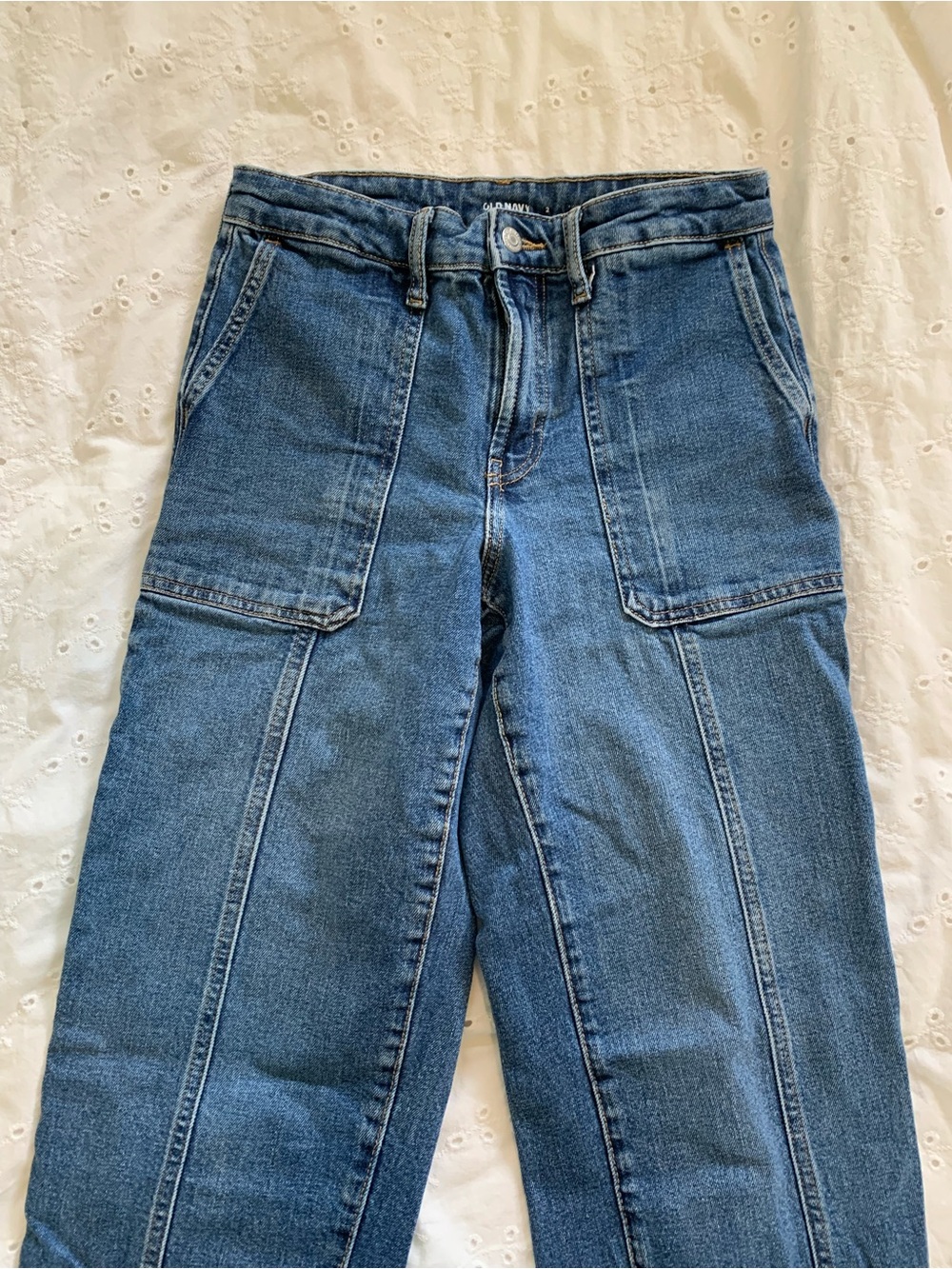 Front Seam Wide Leg Jeans